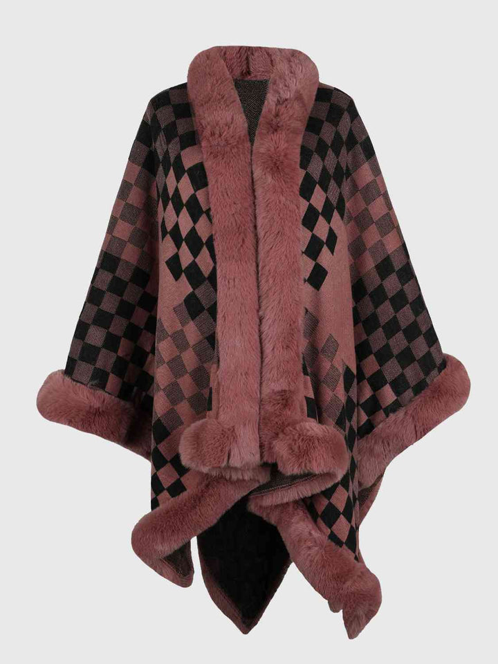 Stilla | Faux Fur Trim Poncho