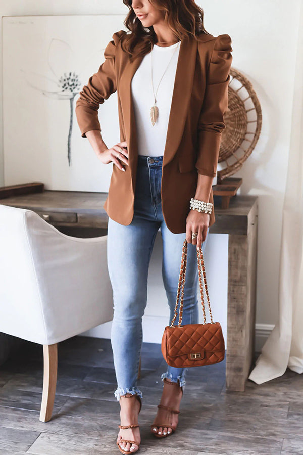 Stilla | Bubble Sleeve Åben Front Blazer