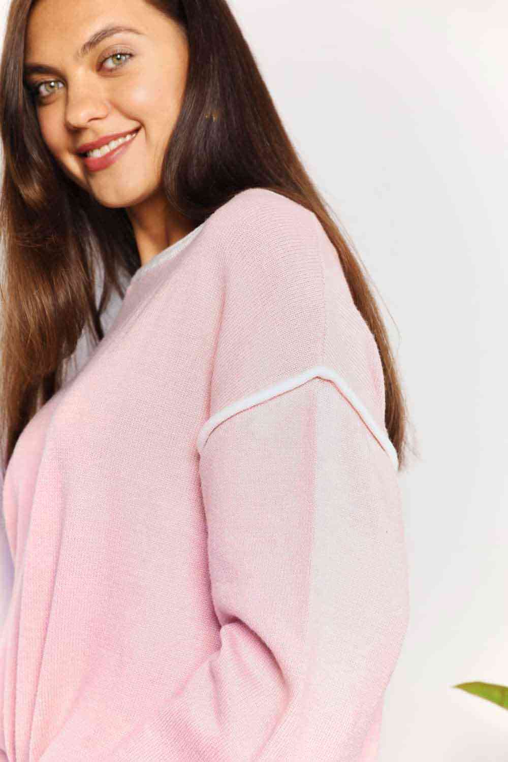 Stilla | Tag Kontrastdetalje Dropped Shoulder Strik Top