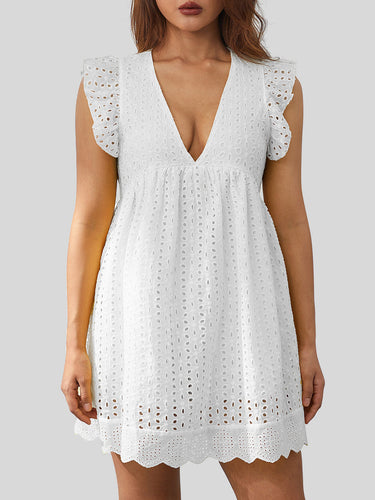 Stilla | Eyelet Cap Sleeve Mini Kjole