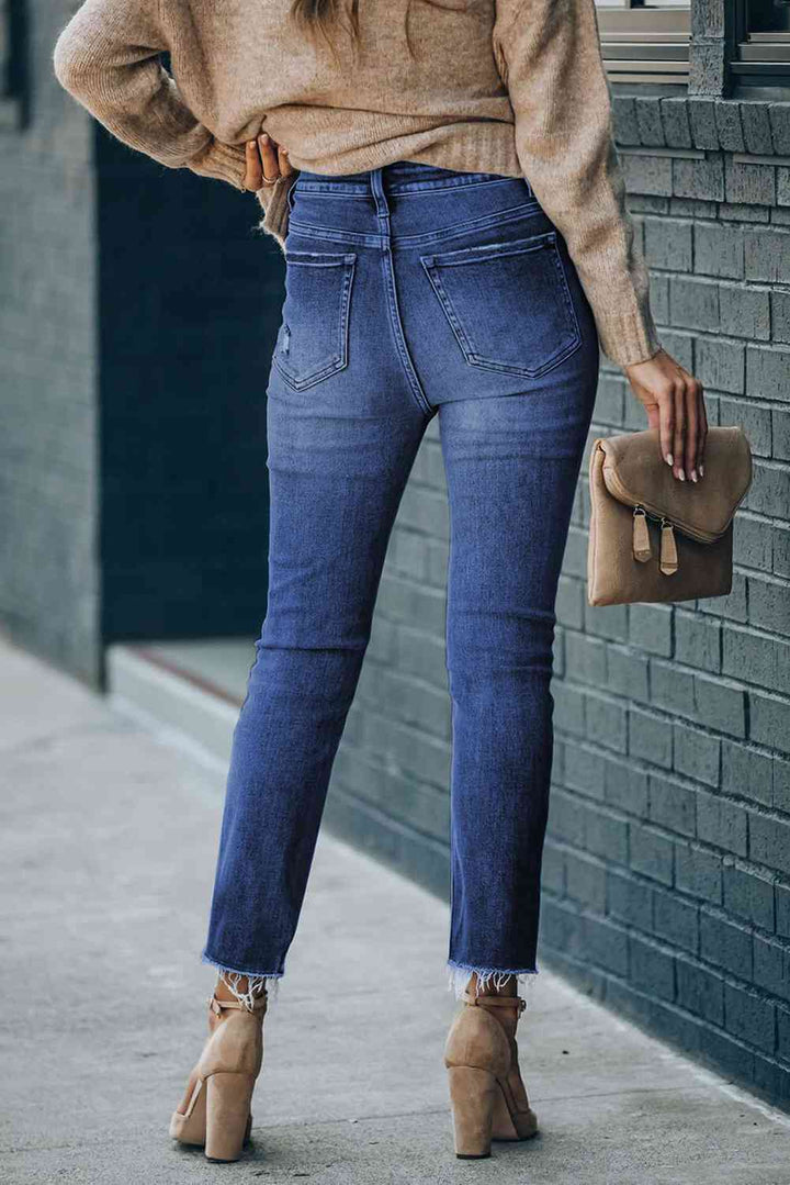Stilla | Talje Raw Hem Skinny Jeans