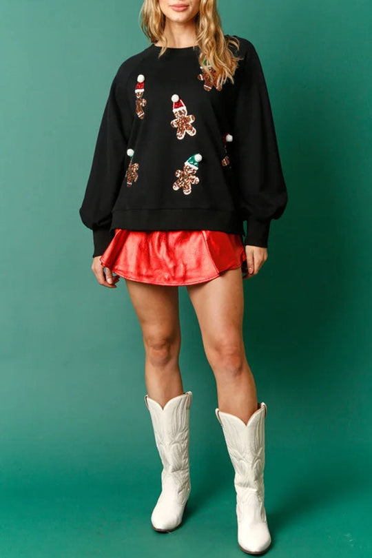 Stilla | Jule peberkage mand Pailletter Langærmet Sweatshirt