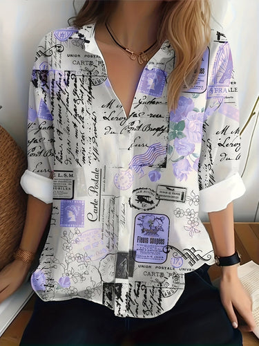 Stilla | Damebluse Med Lange Ærmer Med Print