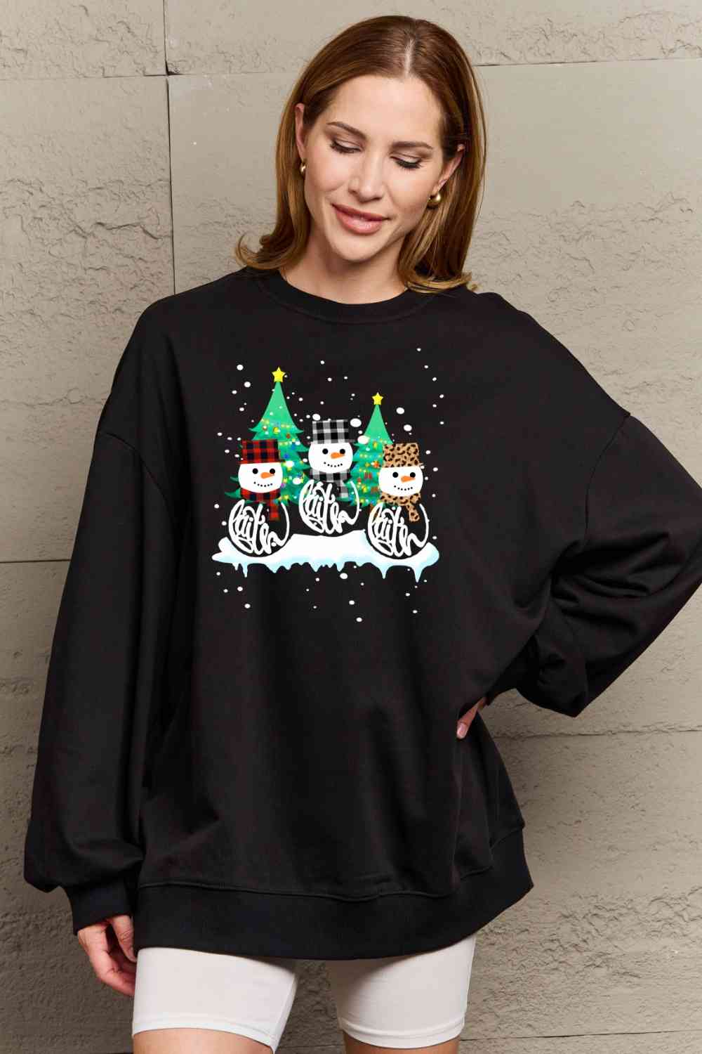 Stilla | Love Full Size Graphic Rund Hals Sweatshirt