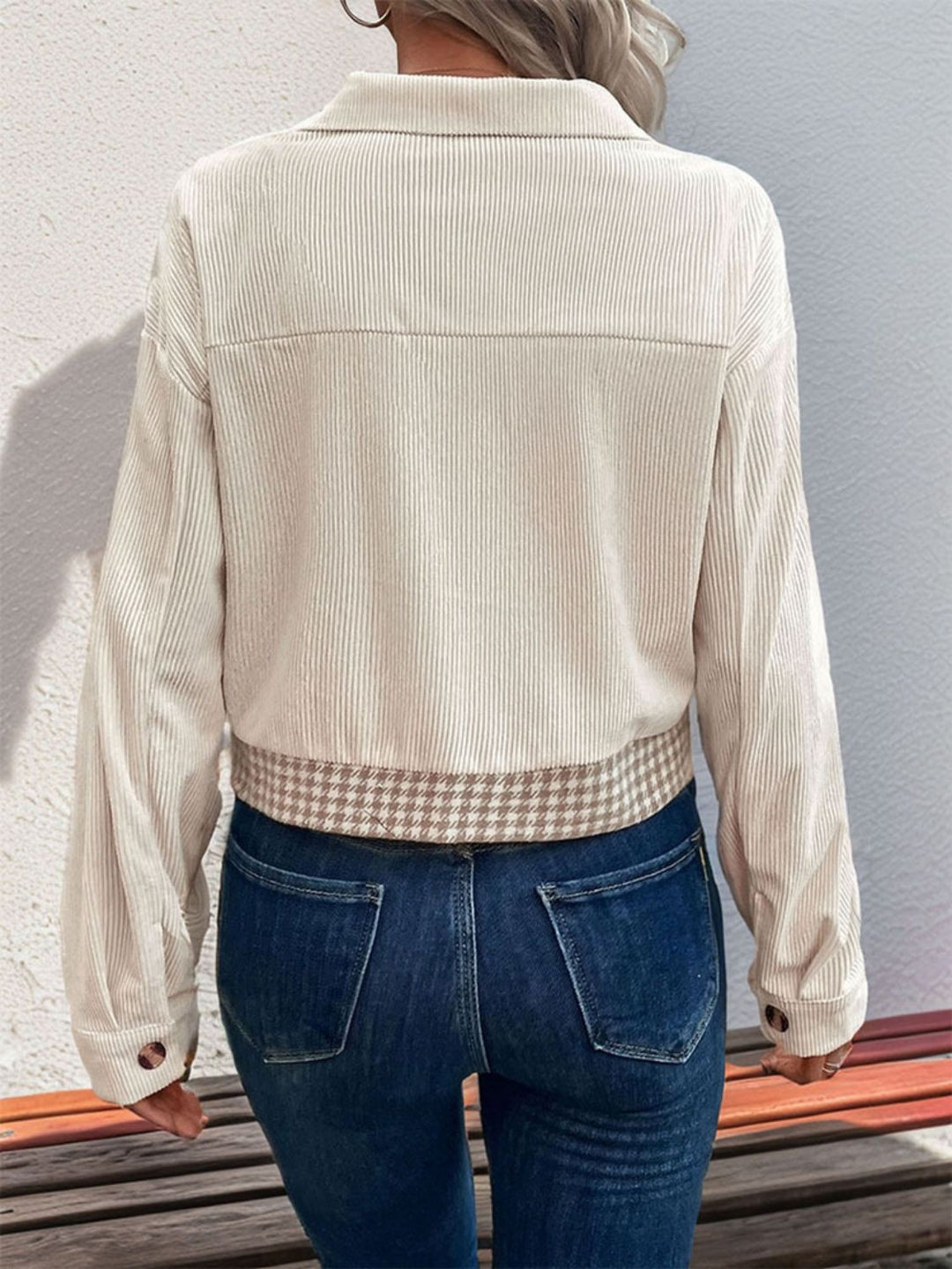 Stilla | Lommeholdt Houndstooth Langærmet Jakke