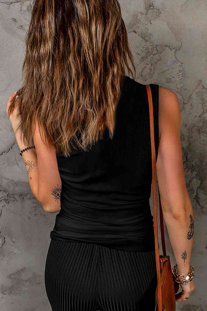 Stilla | Nakke Ribbet Tanktop