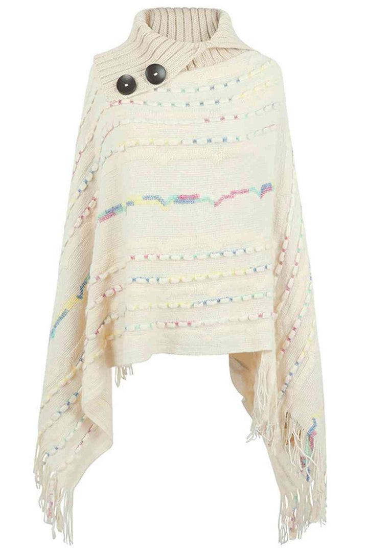Stilla | Ærme Frynsedetalje Poncho