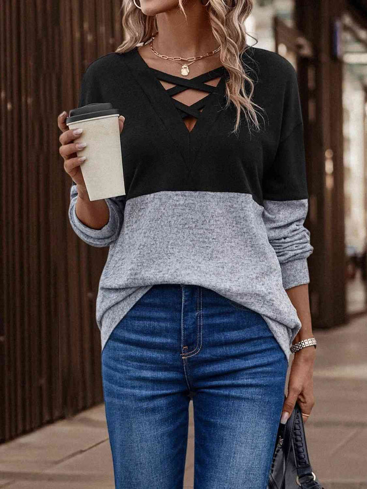 Stilla | Tone Crisscross Detalje Sweatshirt