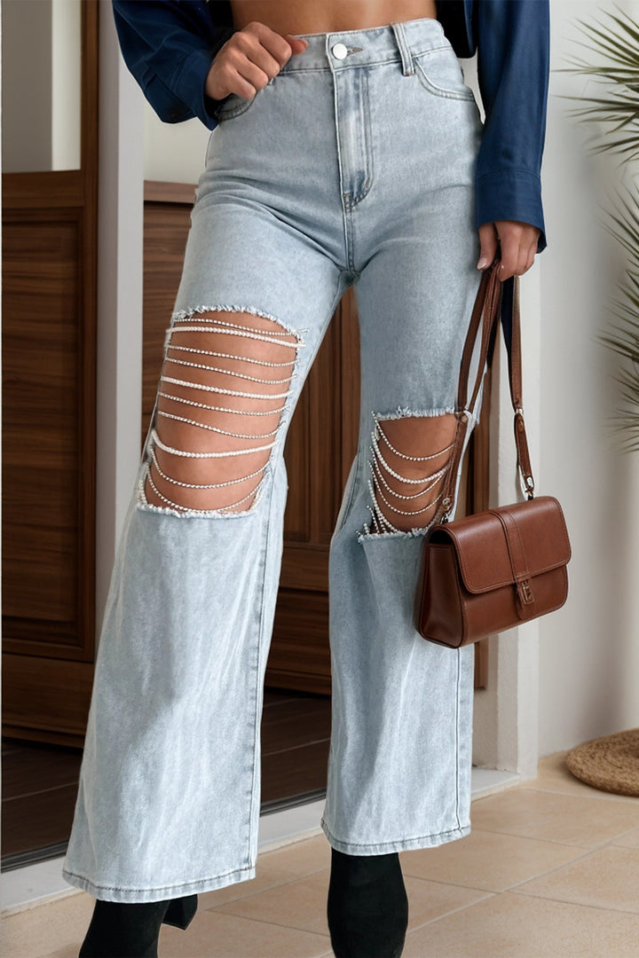 Stilla | Perlekæde Straight Jeans