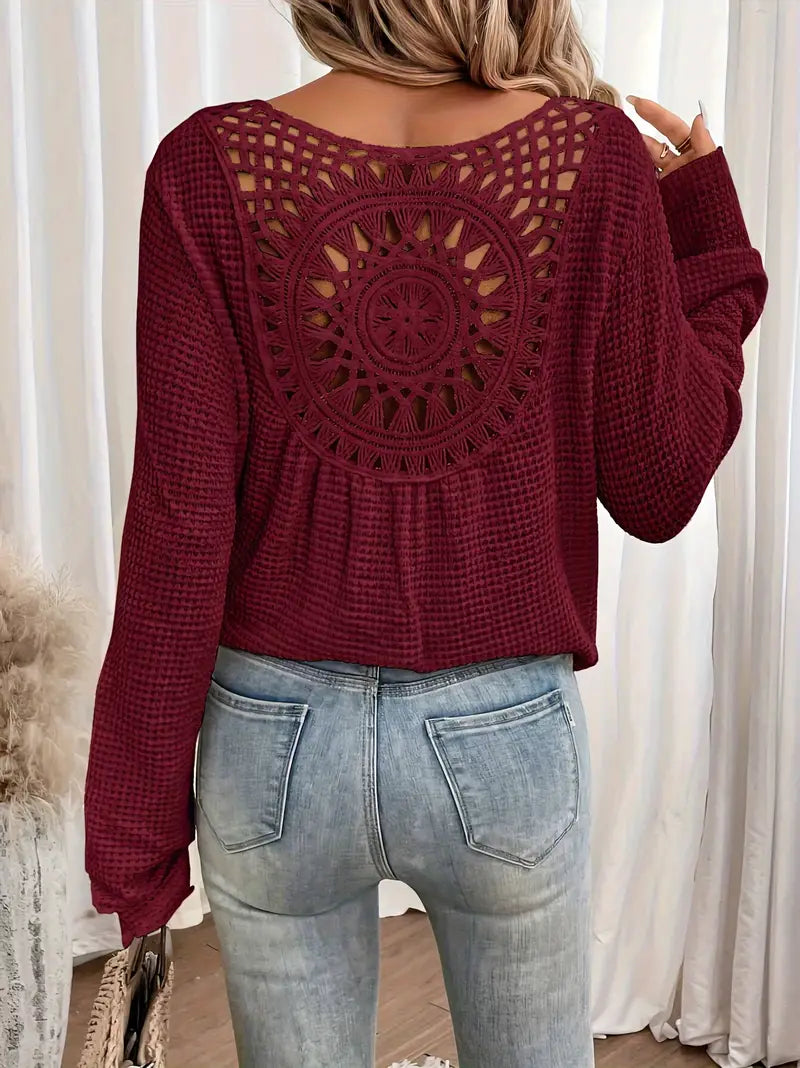 Stilla | Elegantes Waffel-V-Ausschnitt-Shirt