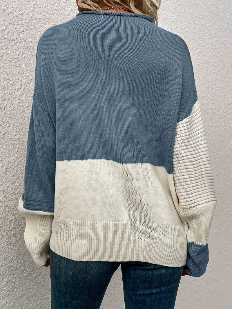 Stilla | Pullover i farveblok strik