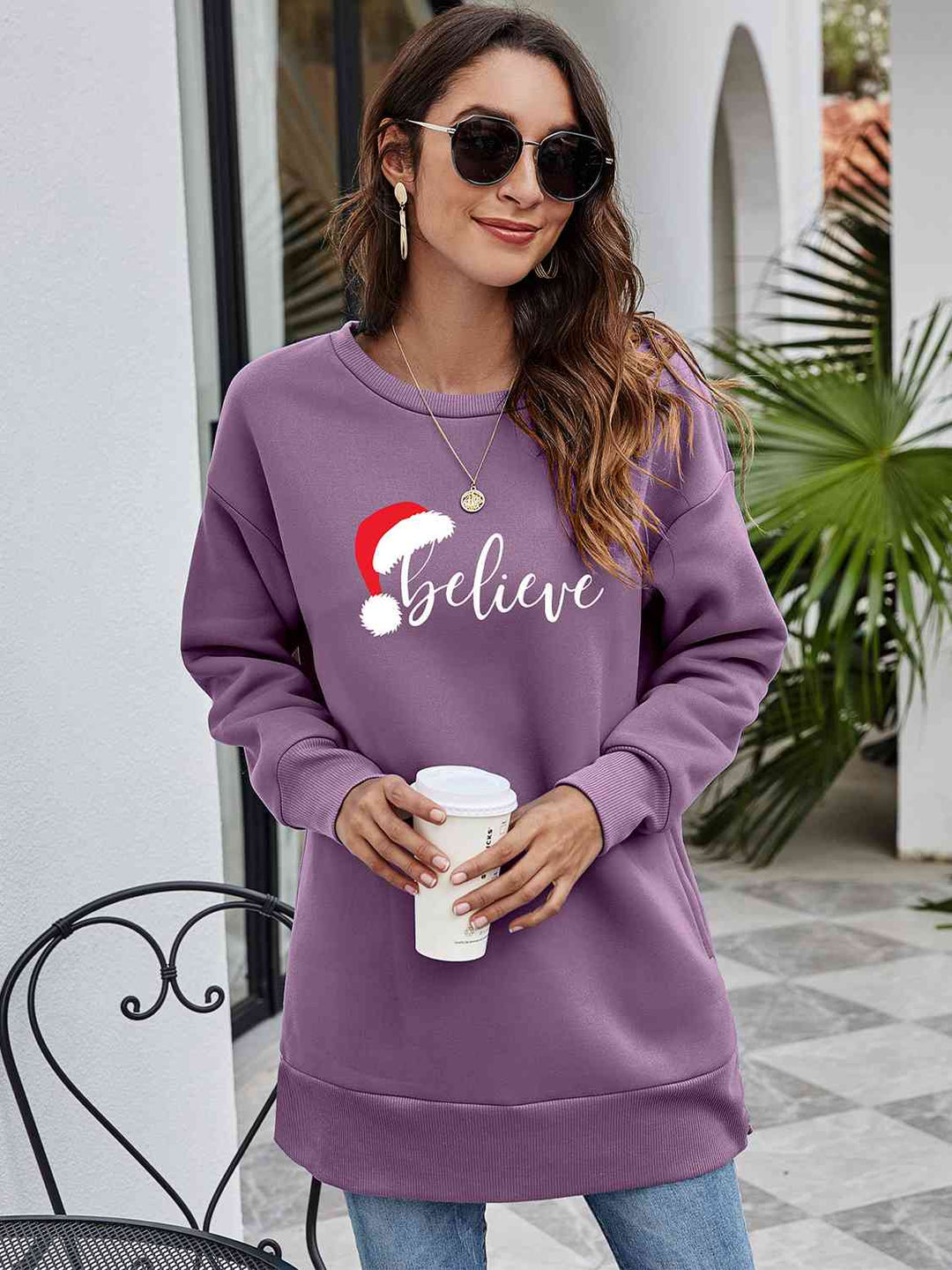 Stilla | Grafisk Tunika Sweatshirt