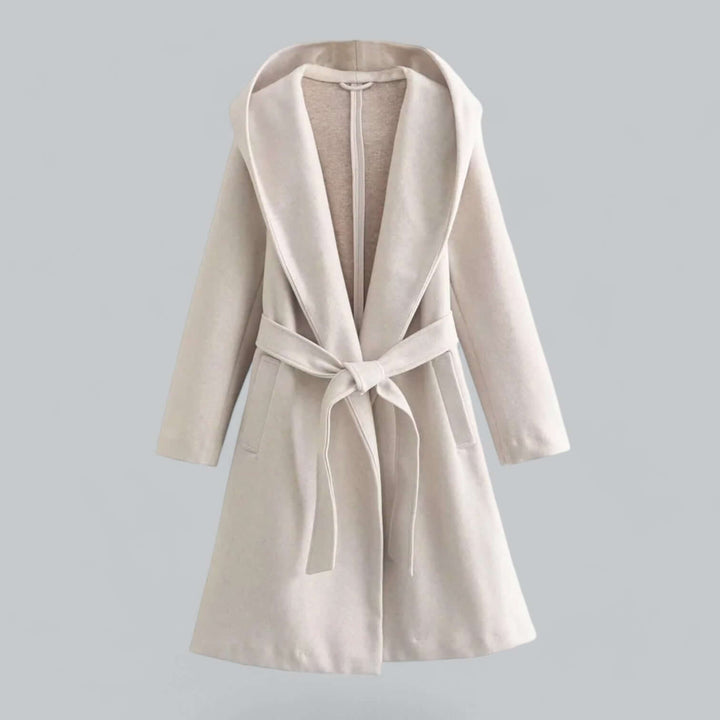 Stilla | Dame Hoodie Lang Trenchcoat