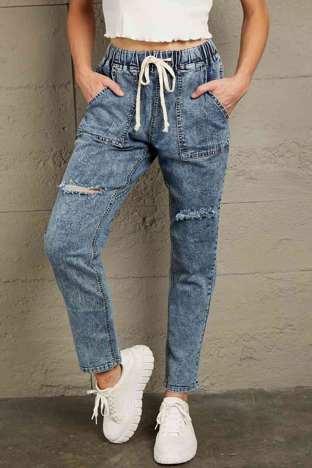Stilla | Snoretræk Denim Joggers