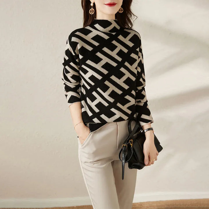 Stilla | Eleganter, Geometrischer und Bequemer Pullover