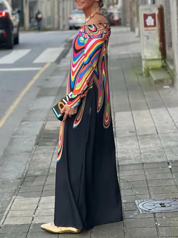 Stilla | Elegant Kjole med Farveprint