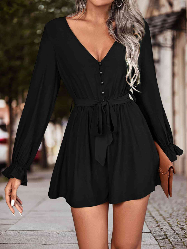 Stilla | Flounce Sleeve V-hals Romper