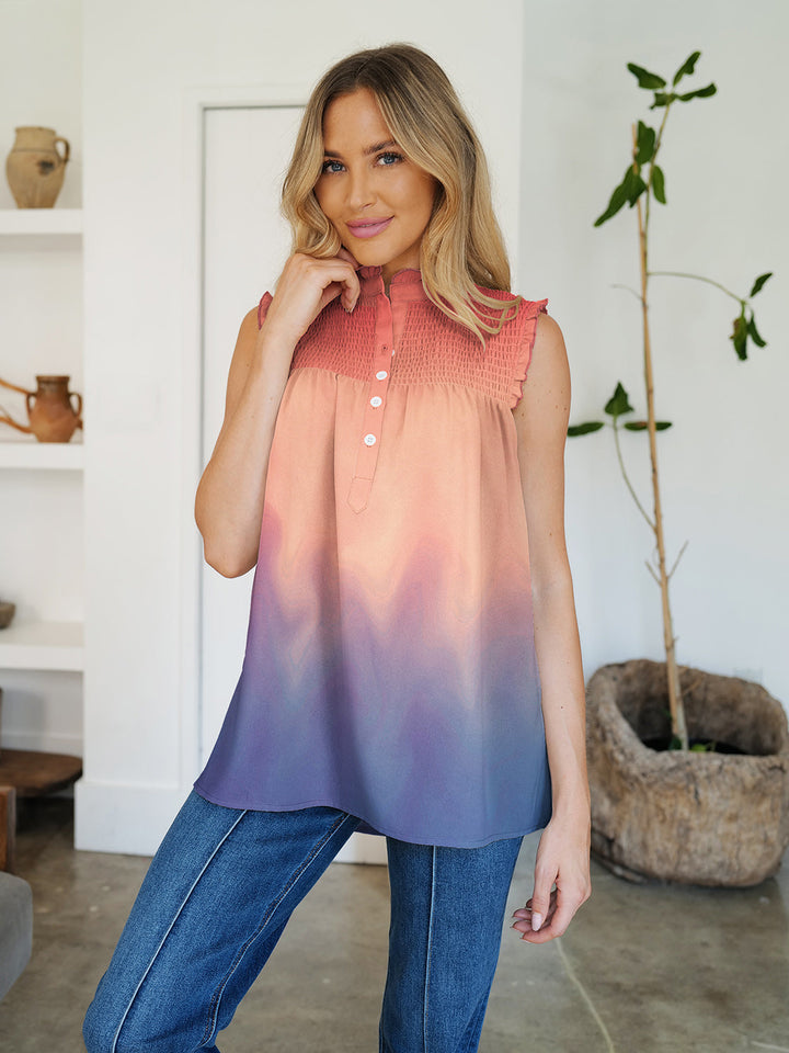 Stilla | Printet Mock Neck Top