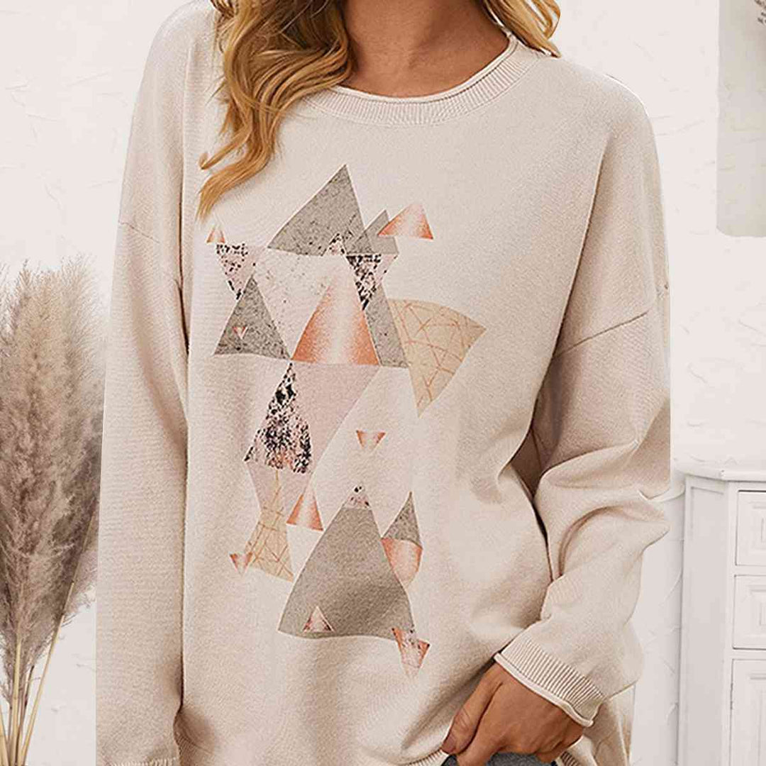Stilla | Grafisk Dropped Shoulder Top
