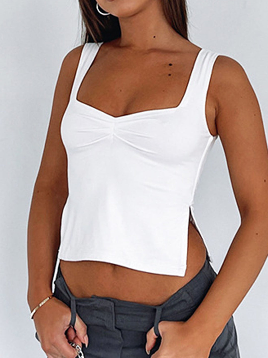 Stilla | Sweetheart Neck Wide Strap Tank