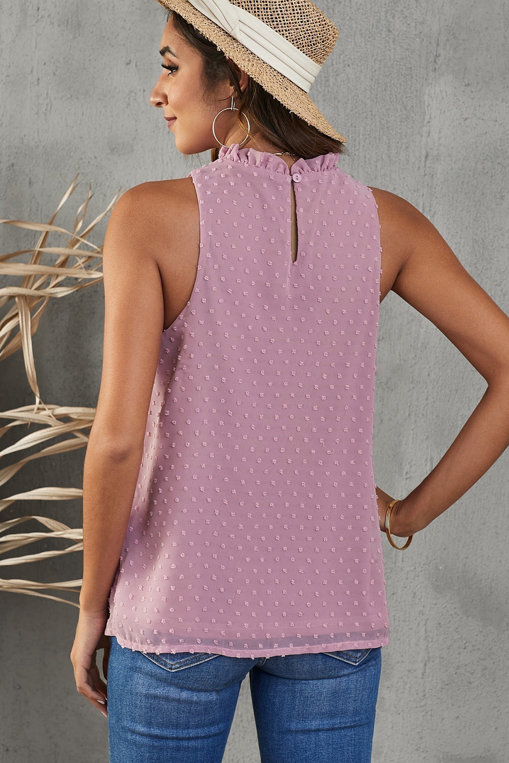 Stilla | Swiss Dot Rund Hals Tank