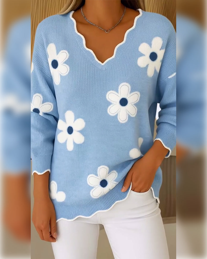 Stilla | Jacquard V-Udskæring Moderigtig