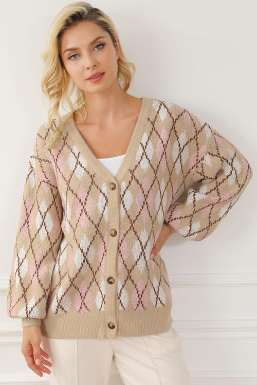 Stilla | up Geometrisk Dropped Shoulder Cardigan