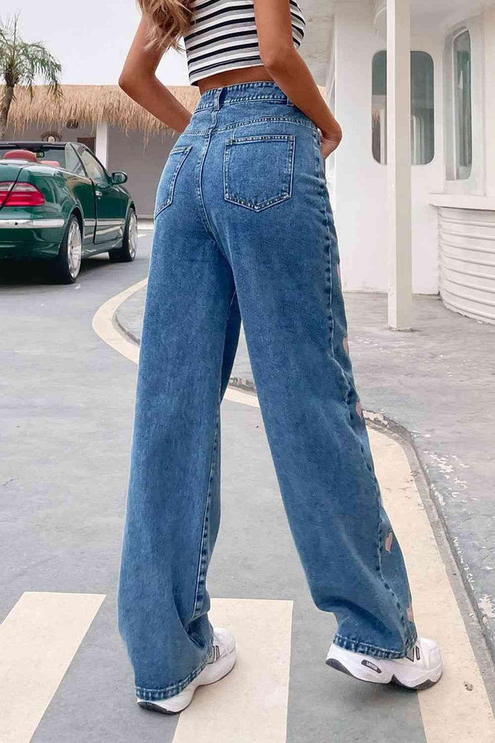 Stilla | Print Knapje Jeans
