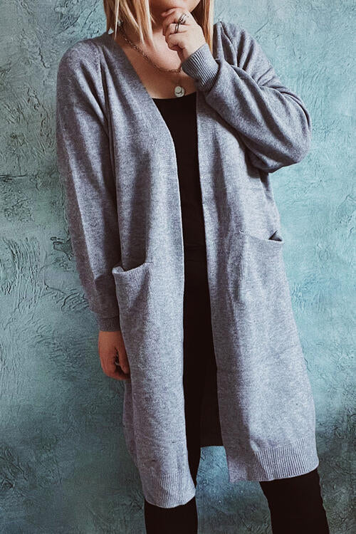 Stilla | Front Longline Cardigan Med Lommer