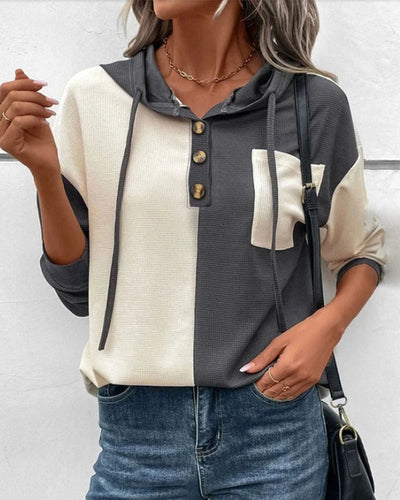 Stilla | Fritids Sweatjakke Med Color Block Mønster