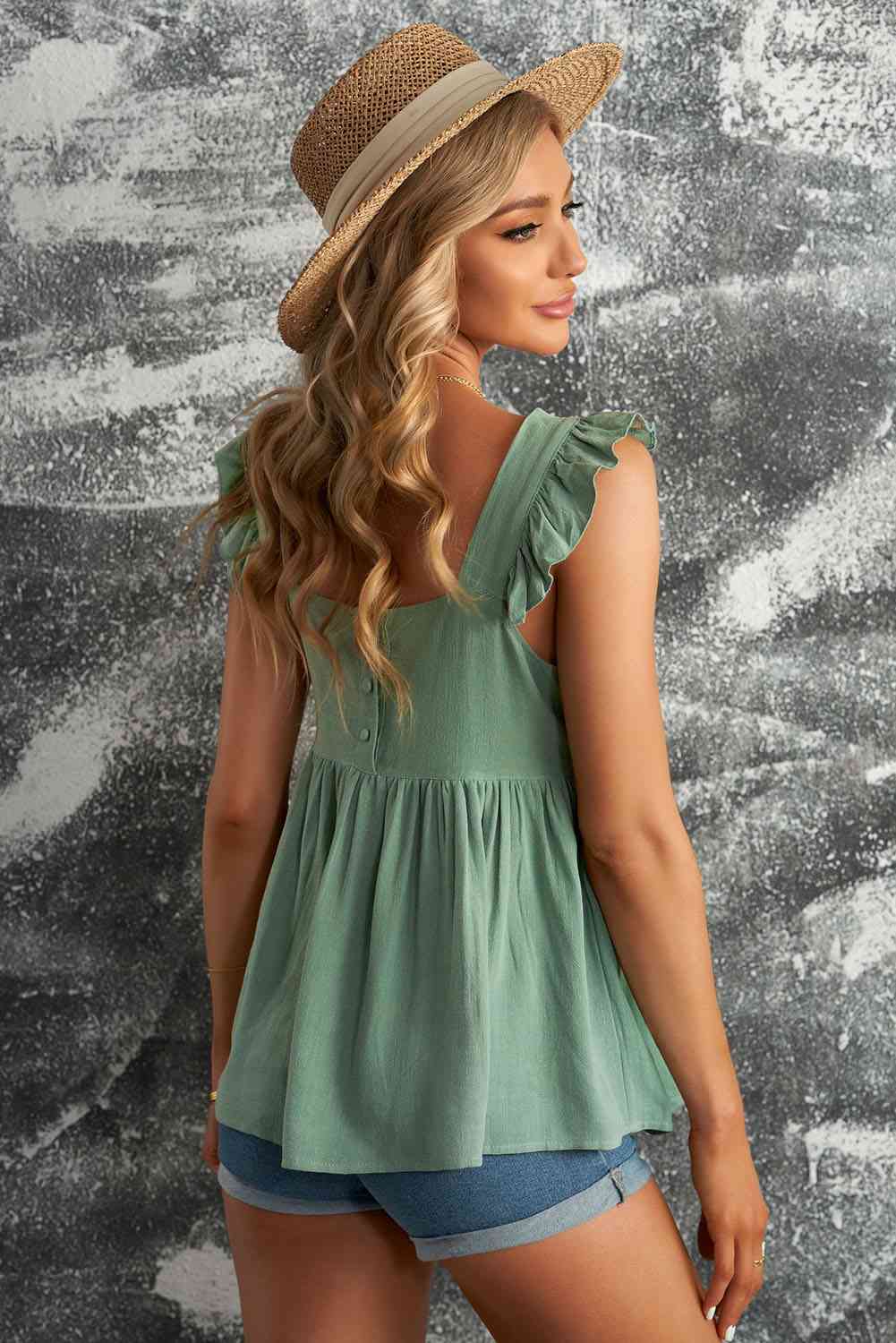 Stilla | Square Neck Babydoll Bluse
