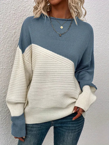 Stilla | Pullover i farveblok strik