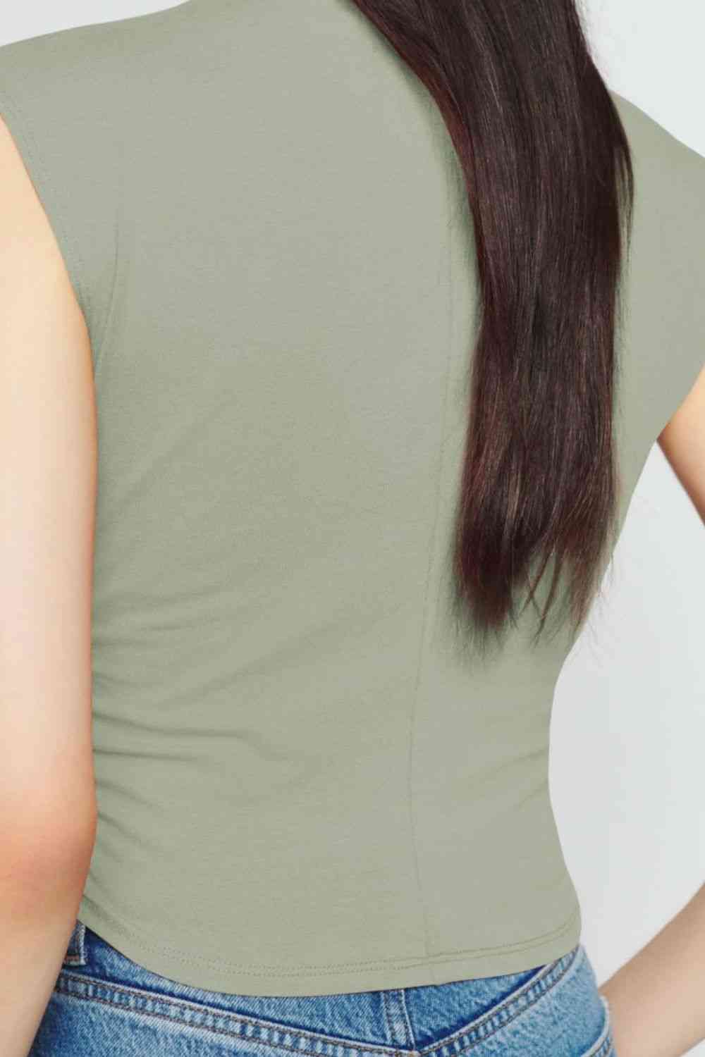 Stilla | Hals Rynket Korte Top