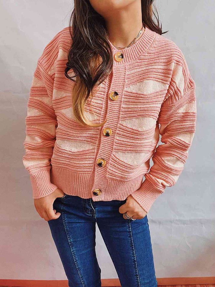 Stilla | Block Knap Front Cardigan