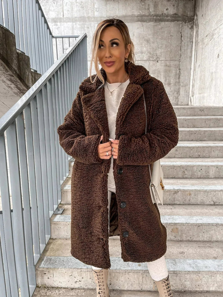 Stilla | Elegant Plysch Trenchcoat