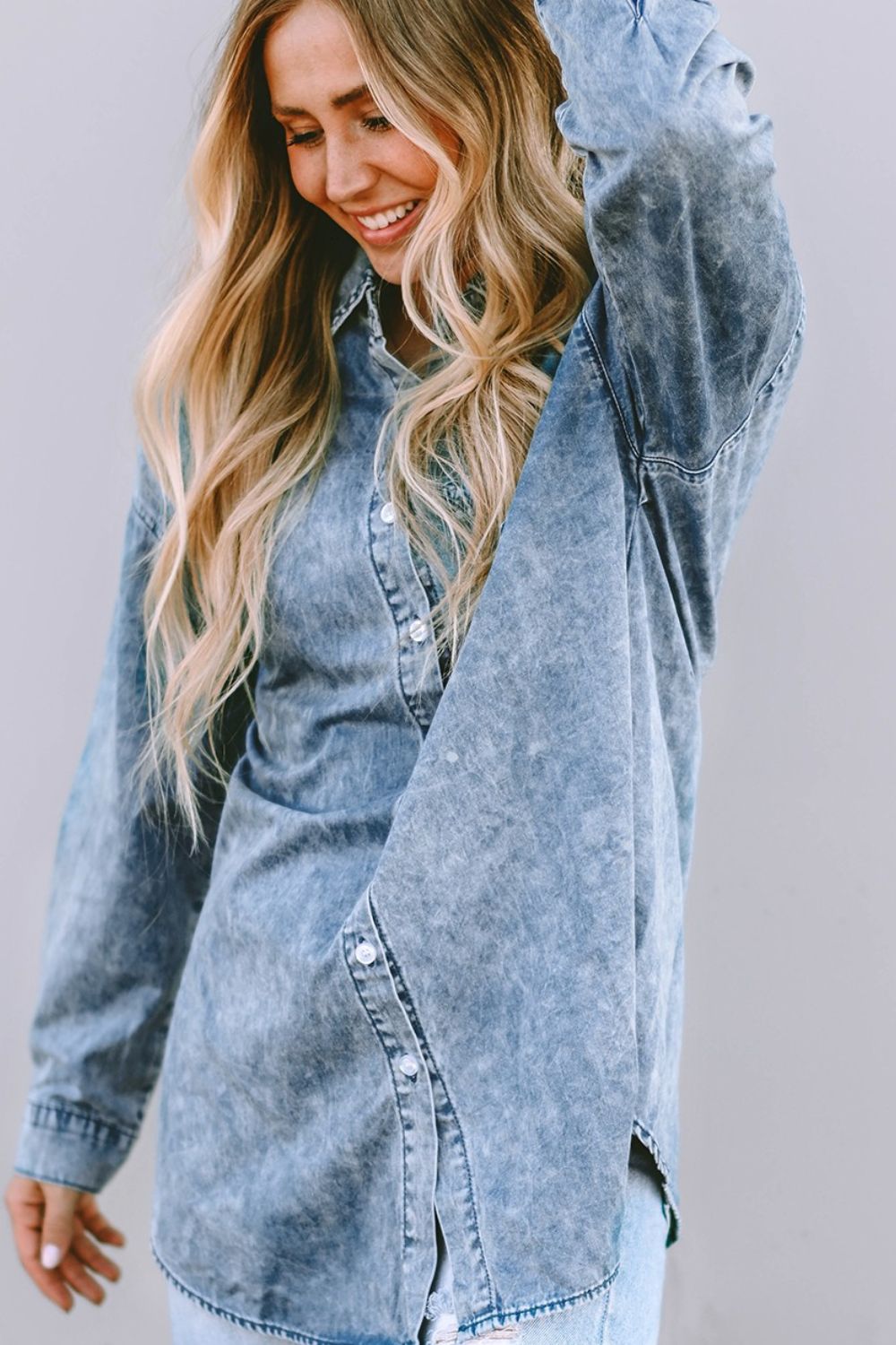 Stilla | Up Dropped Shoulder Denim Top