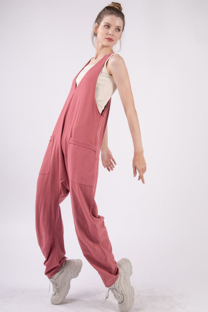 Stilla | J Plunge Ærmeløs Jumpsuit Med Lommer