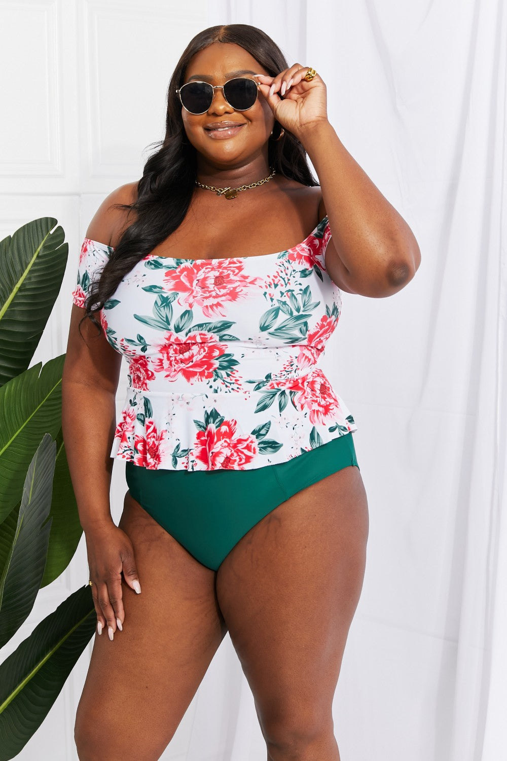 Stilla | West Swim Coastal Cutie Off-shoulder Swim Tankini Set