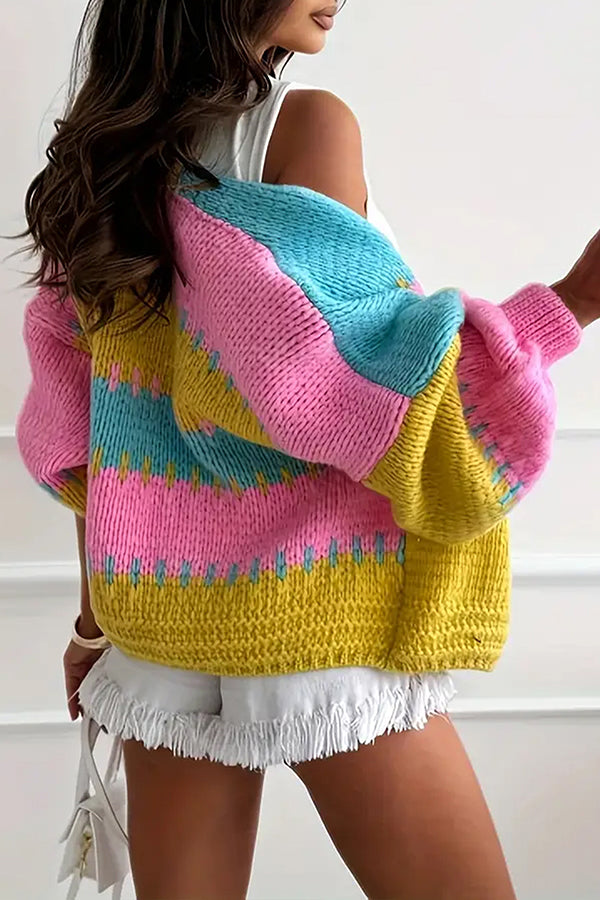 Stilla | Cozy Leisure Cardigan med Kontrasterende Sømdetaljer