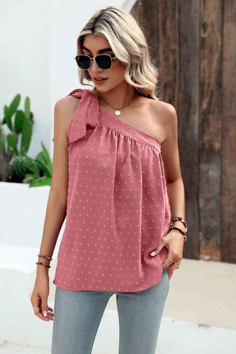 Stilla | Dot Single Shoulder Tank