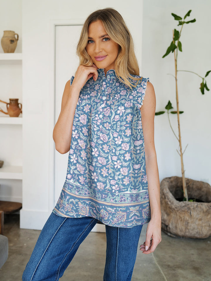 Stilla | Printet Mock Neck Top