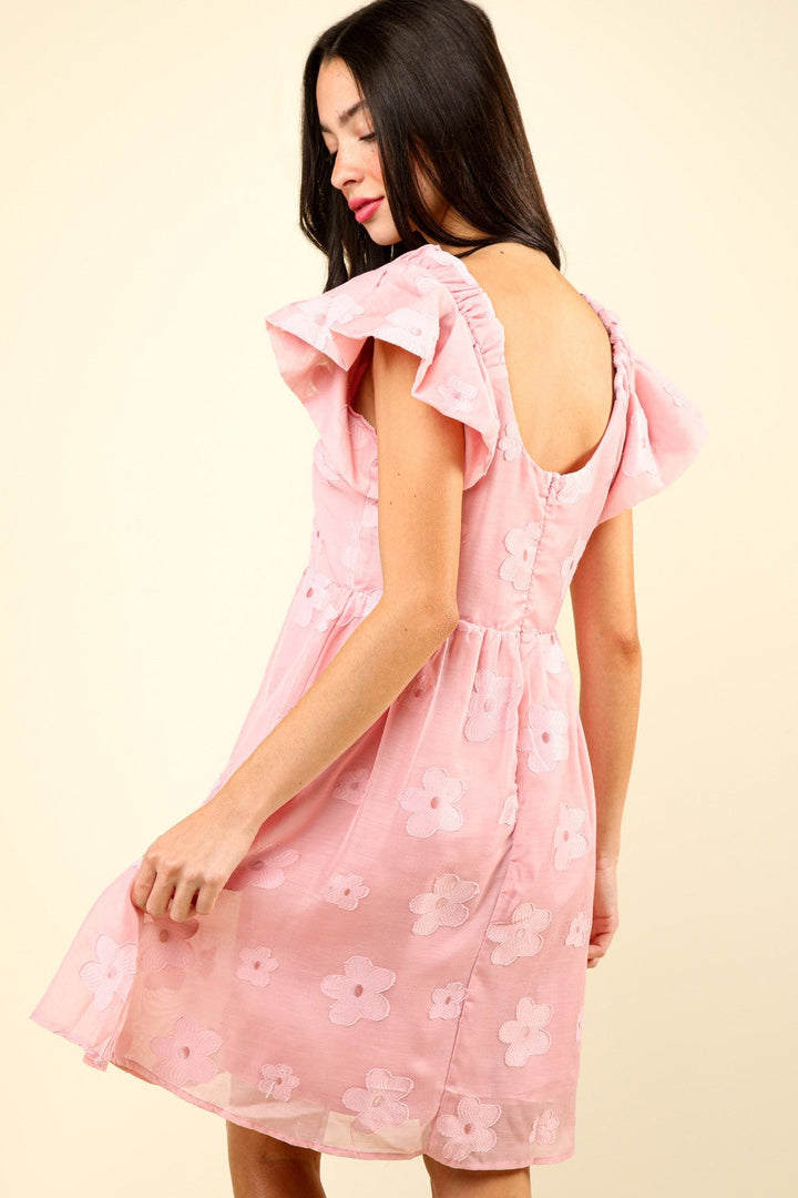 Stilla | J Blomst Broderet Organza Mini Kjole