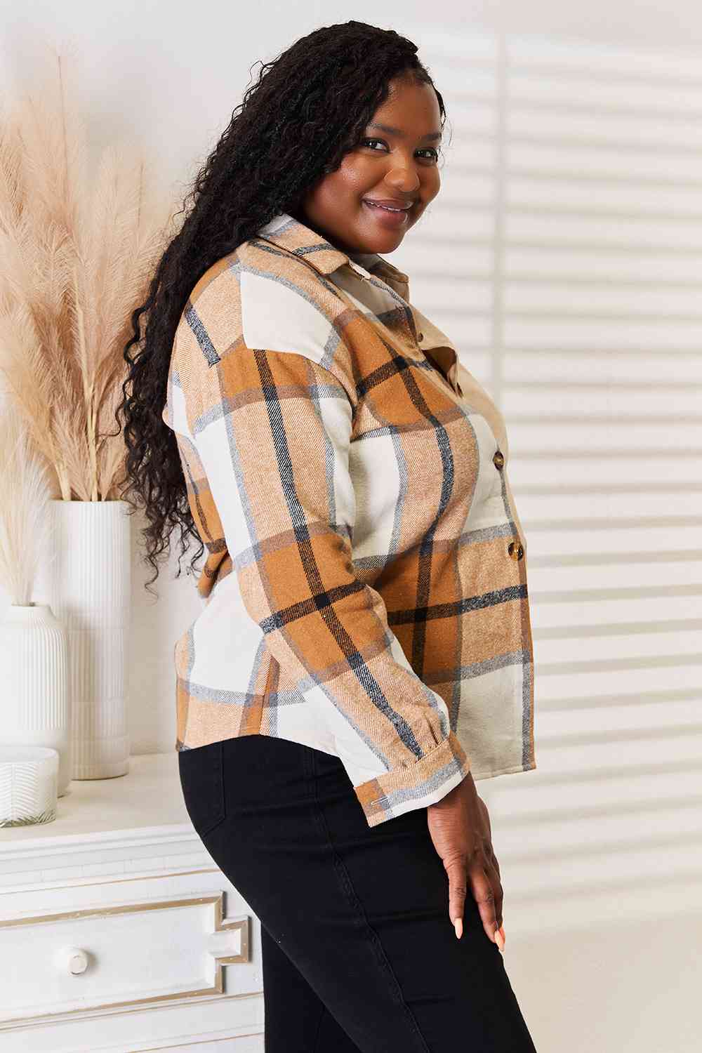 Stilla | Take Plaid Print Dropped Shoulder Shirt