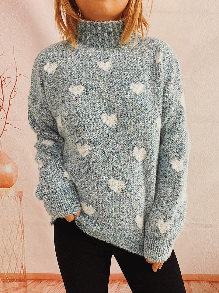 Stilla | Heathered Turtleneck Drop Shoulder Sweater