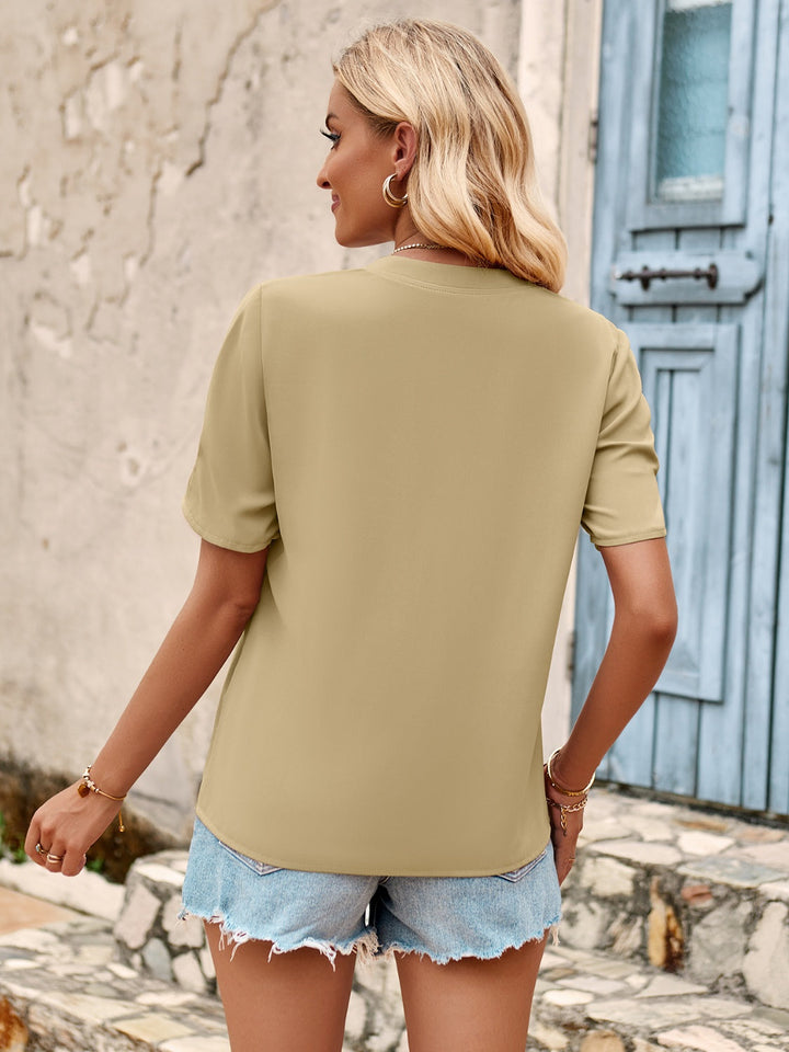 Stilla | Neck Korte Ærme Bluse