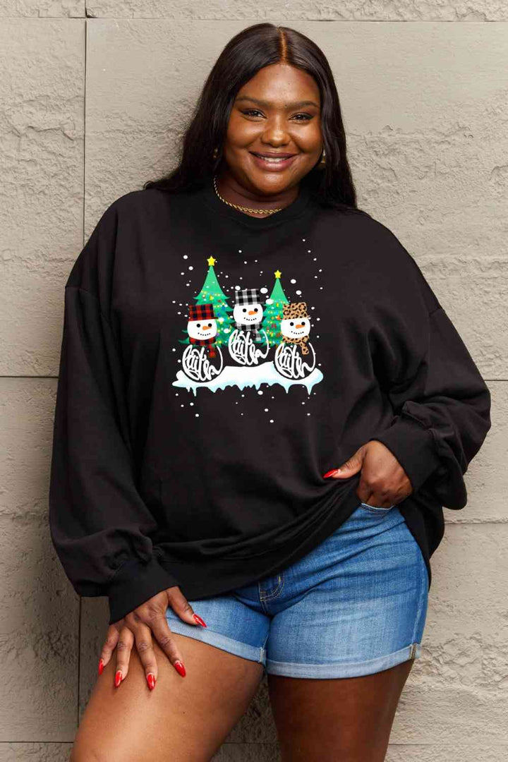 Stilla | Love Full Size Graphic Rund Hals Sweatshirt