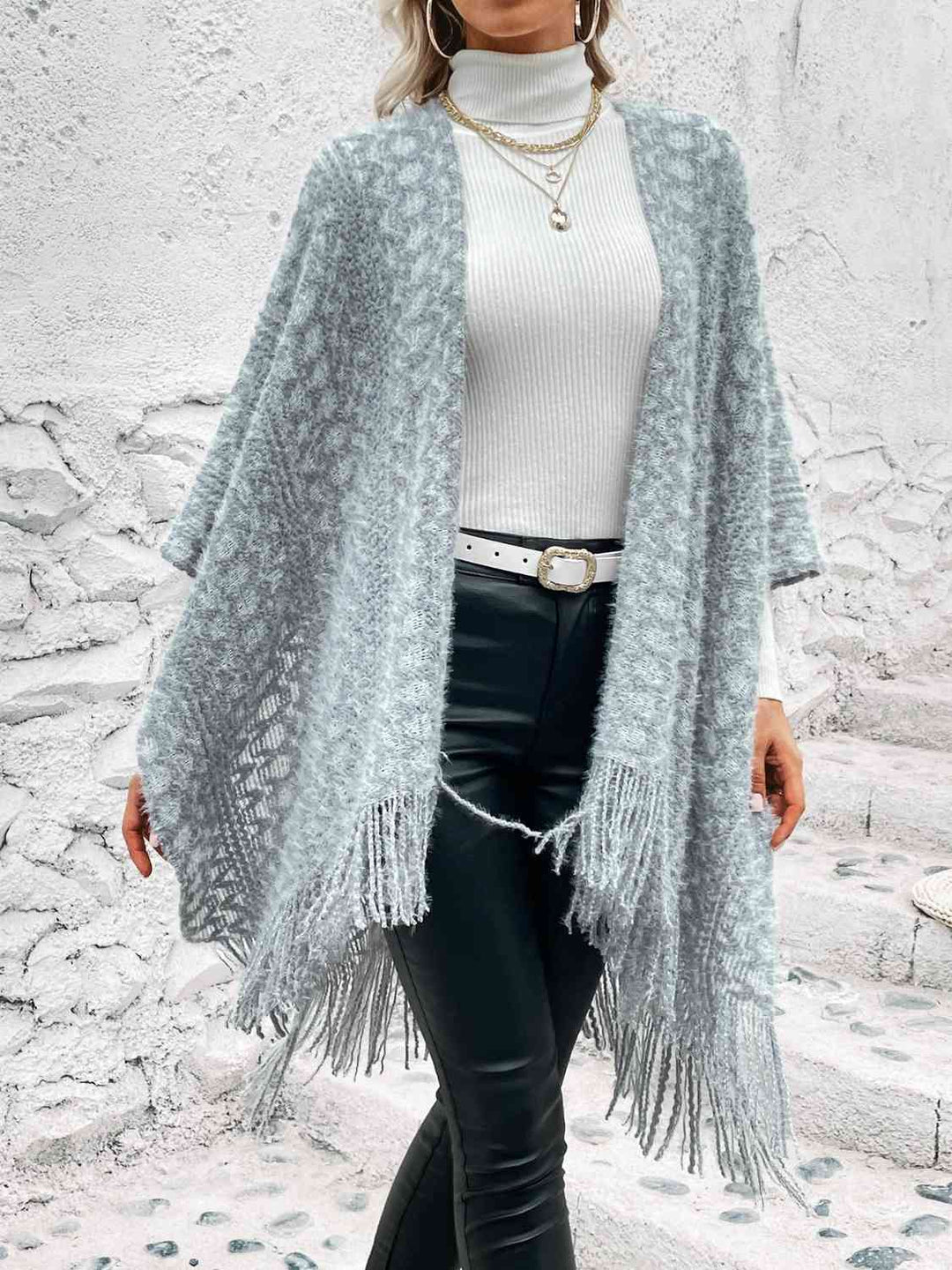 Stilla | Front Fringe Hem Poncho