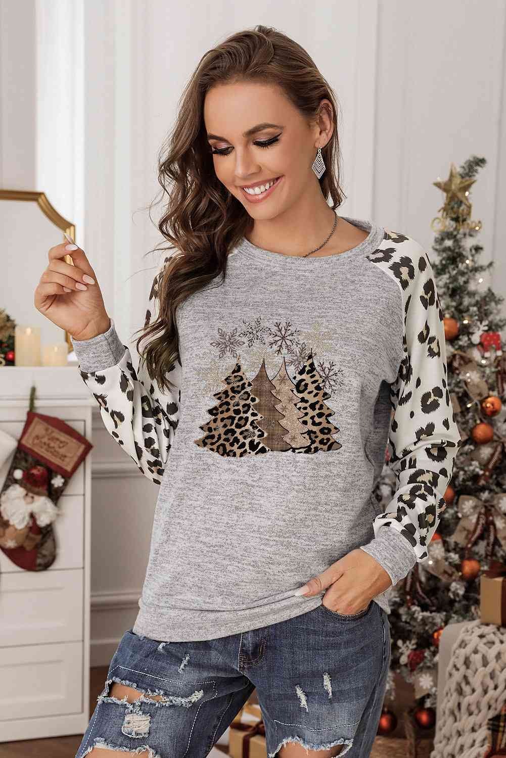 Stilla | Træ Grafik Leopard Sweatshirt