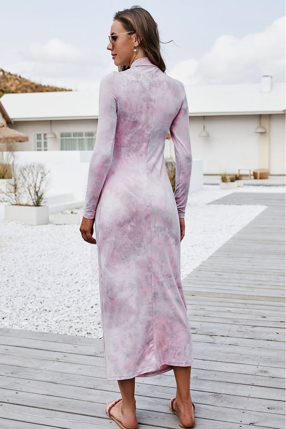 Stilla | Dye Mock Neck Langærmet Kjole