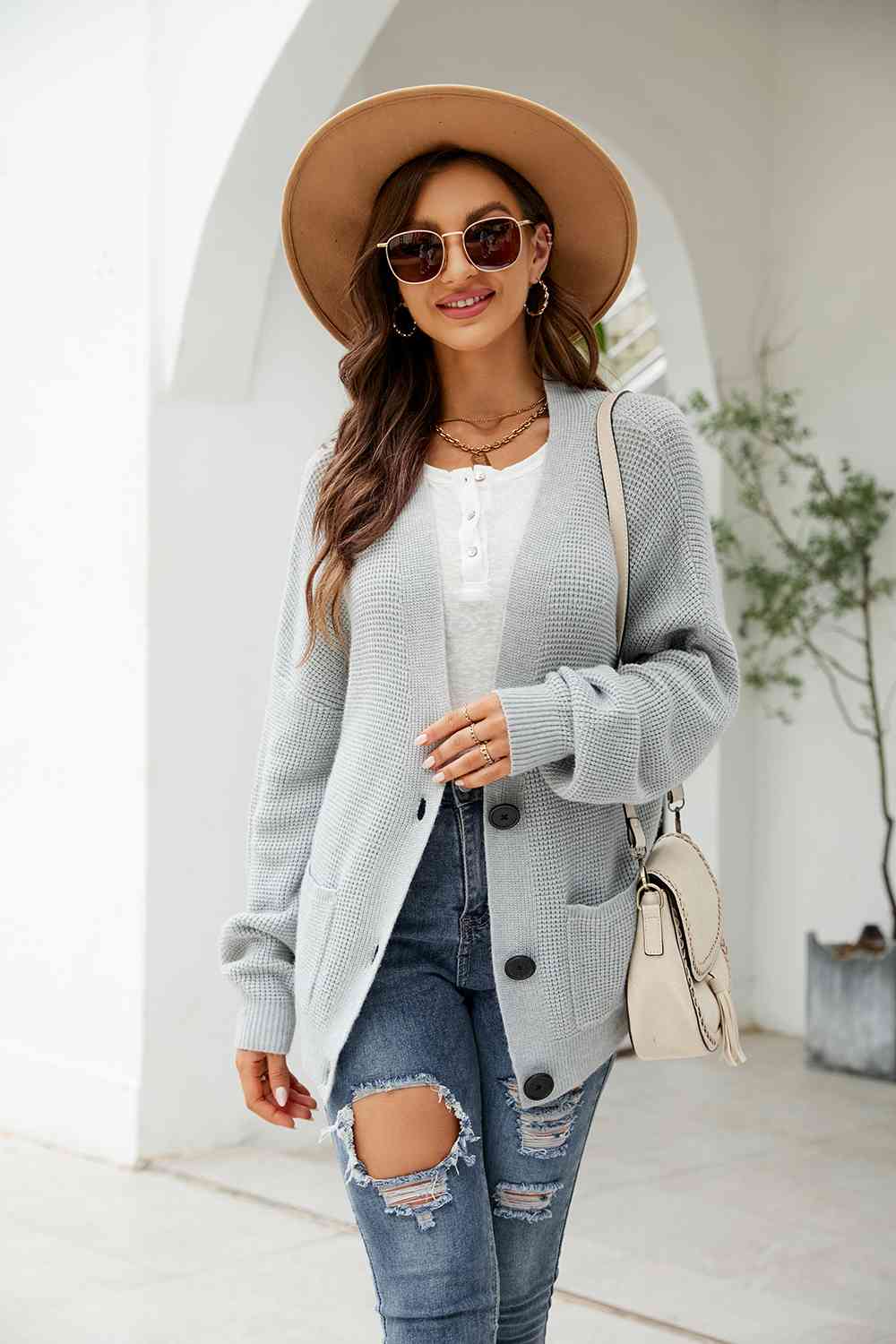 Stilla | up Drop Shoulder Langærmet Cardigan